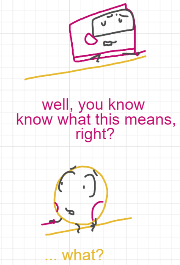 A panel from Running Duos, episode four of the Board Boards object show by Furretwalk/WalkingFurret.